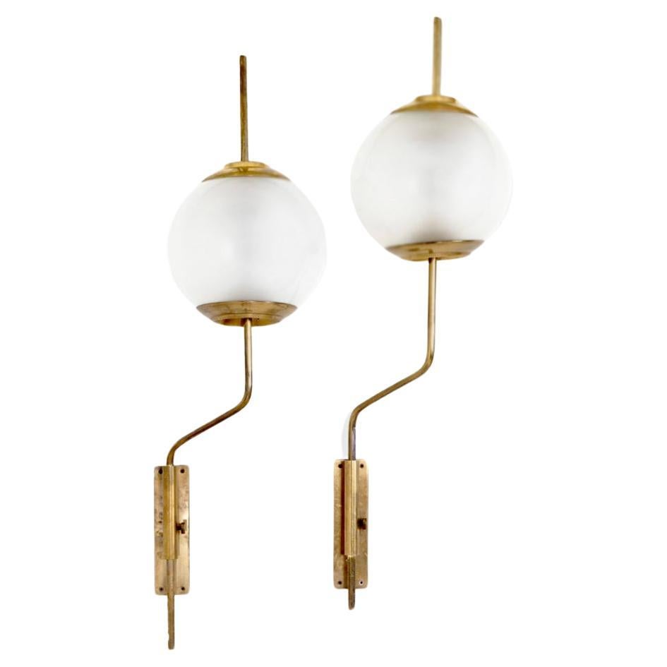 Luigi Caccia Dominioni Pair of wall lamps model “LP 11” For Sale