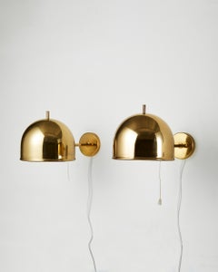 Pair of Wall Lamps Model ‘V-75’ Designed by Eje Ahlgren for Bergboms