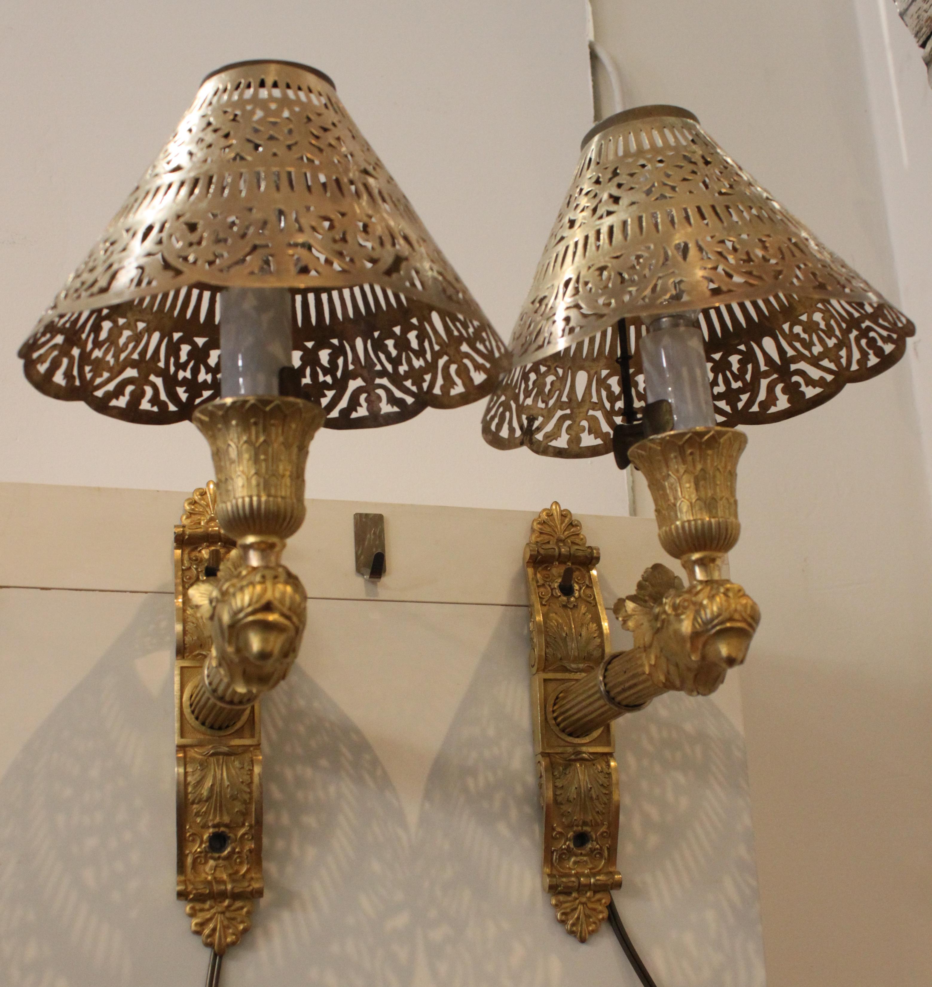 Pair of Wall Lamps, Restauration or Charles X Time 4