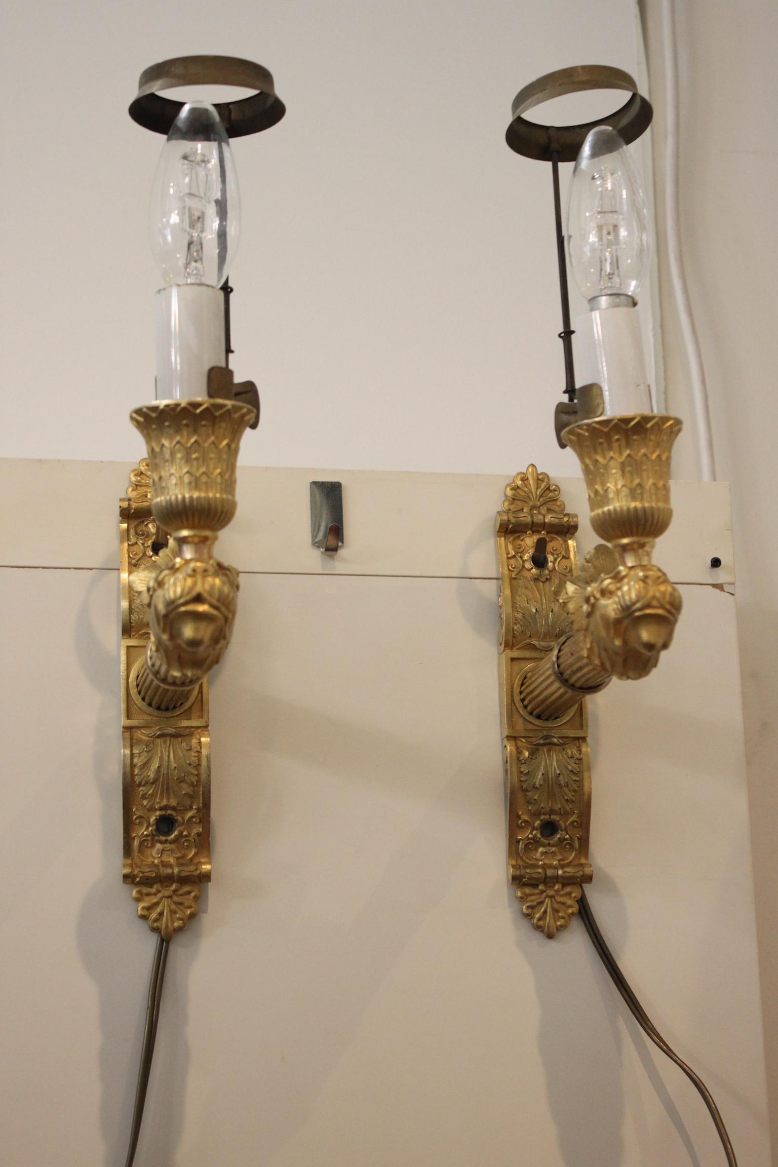 Pair of Wall Lamps, Restauration or Charles X Time In Good Condition In Marseille, FR