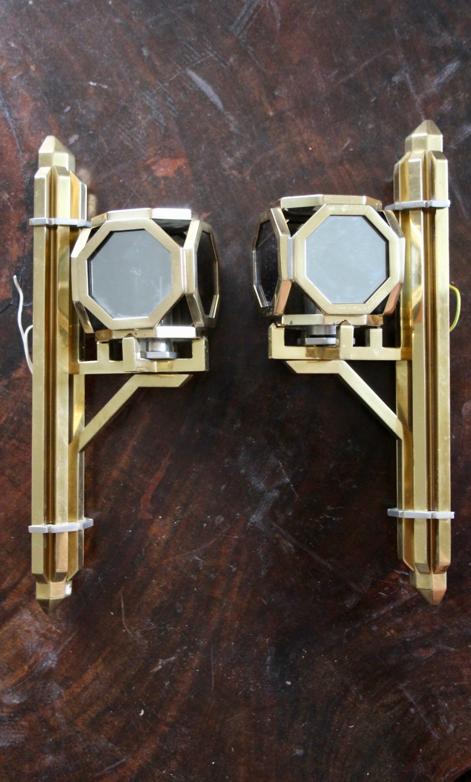 Par de apliques de pared finales del siglo XX en venta