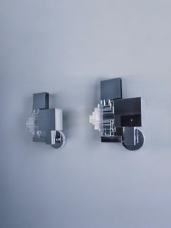 Pair of wall light from the Sciolari house chromed metal Murano glass Italy 1970