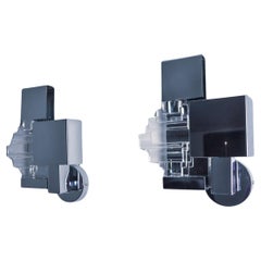 Pair of wall light from the Sciolari house chromed metal Murano glass Italy 1970