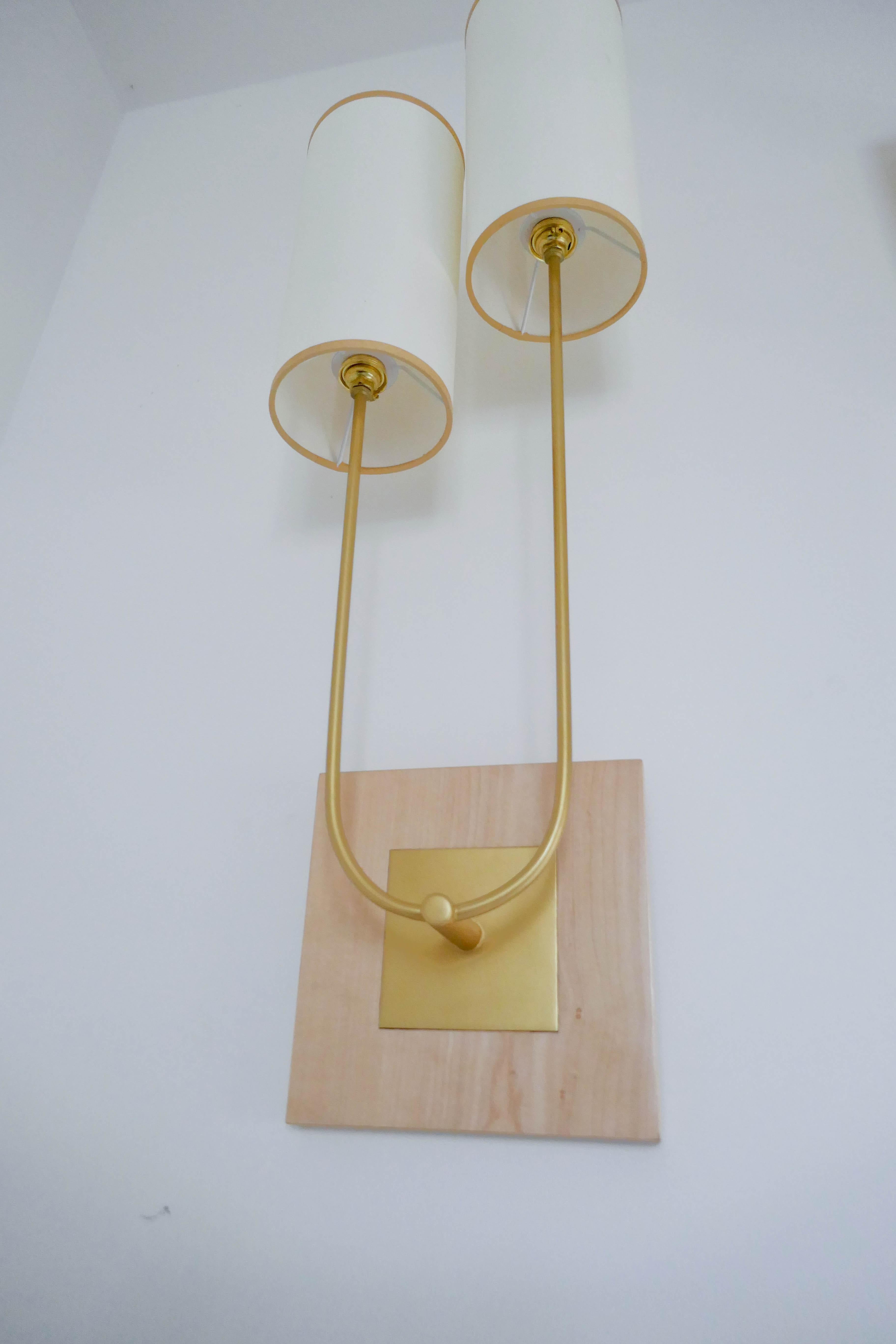 Pair of Wall Light in Metal Gold bronze  Patina by Aymeric Lefort 3