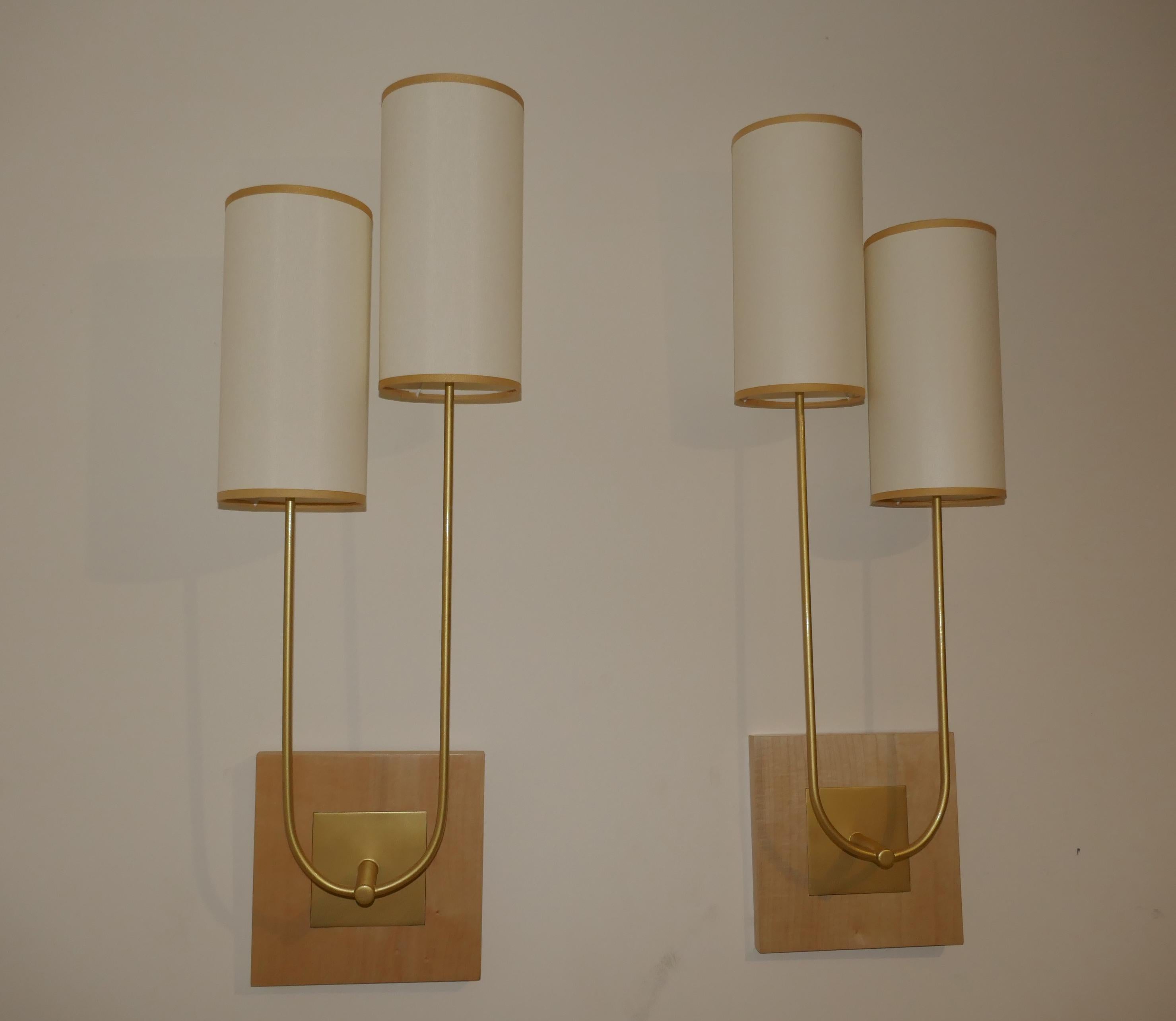 Pair of Wall Light in Metal Gold bronze  Patina by Aymeric Lefort 7