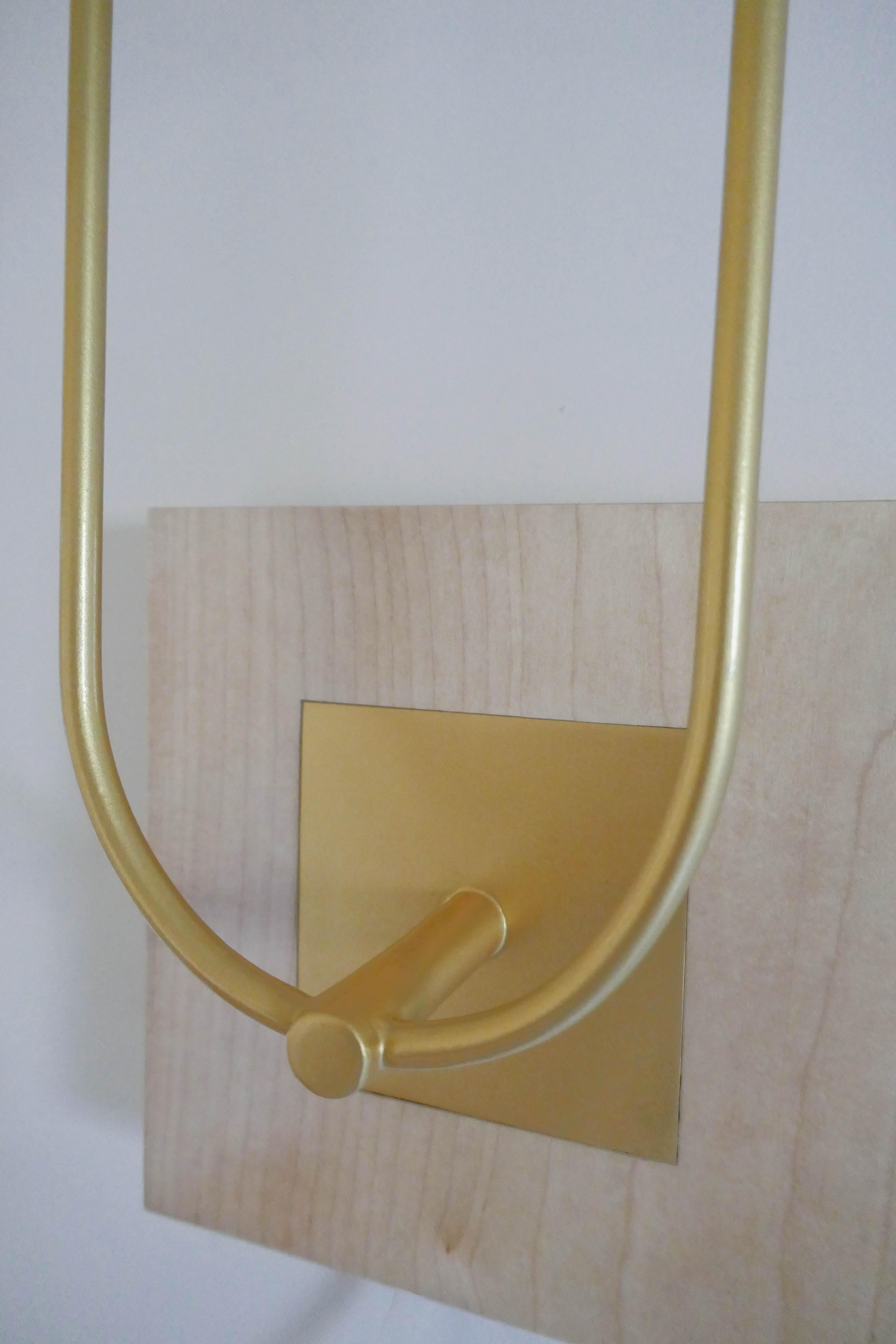 Pair of Wall Light in Metal Gold bronze  Patina by Aymeric Lefort For Sale 1