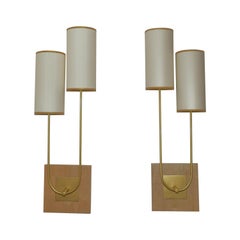 Pair of Wall Light in Metal Gold Patina by Aymeric Lefort