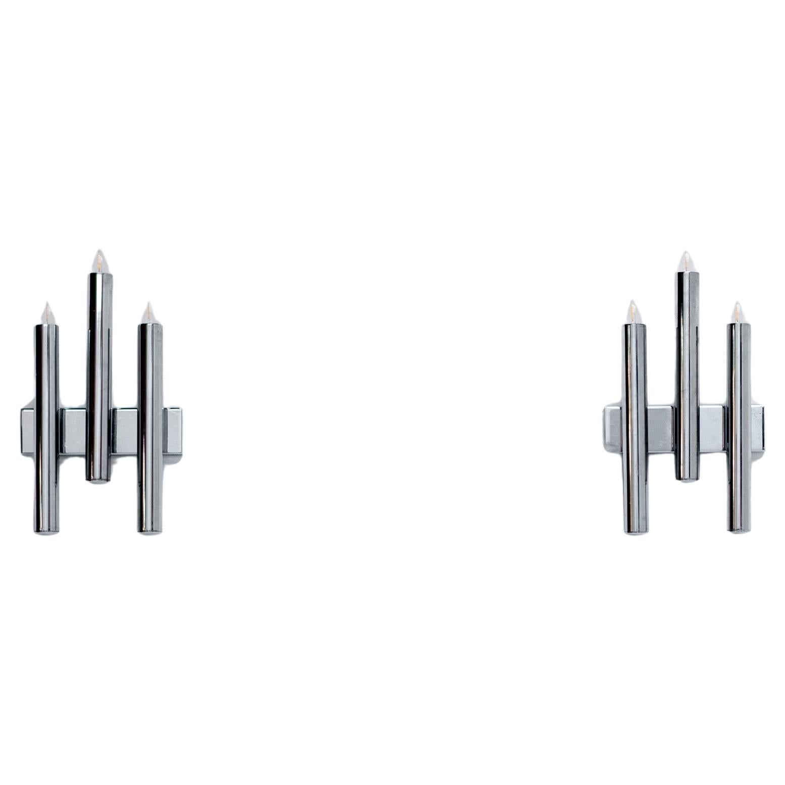 Pair of Wall Light Sconces by Gio Ponti, Italy, 1970s For Sale