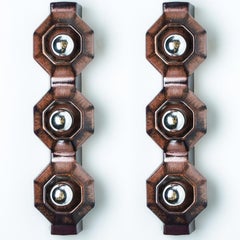 Pair of Wall Lights Brown Ceramic Wall Light by Pan, Denmark, 1970