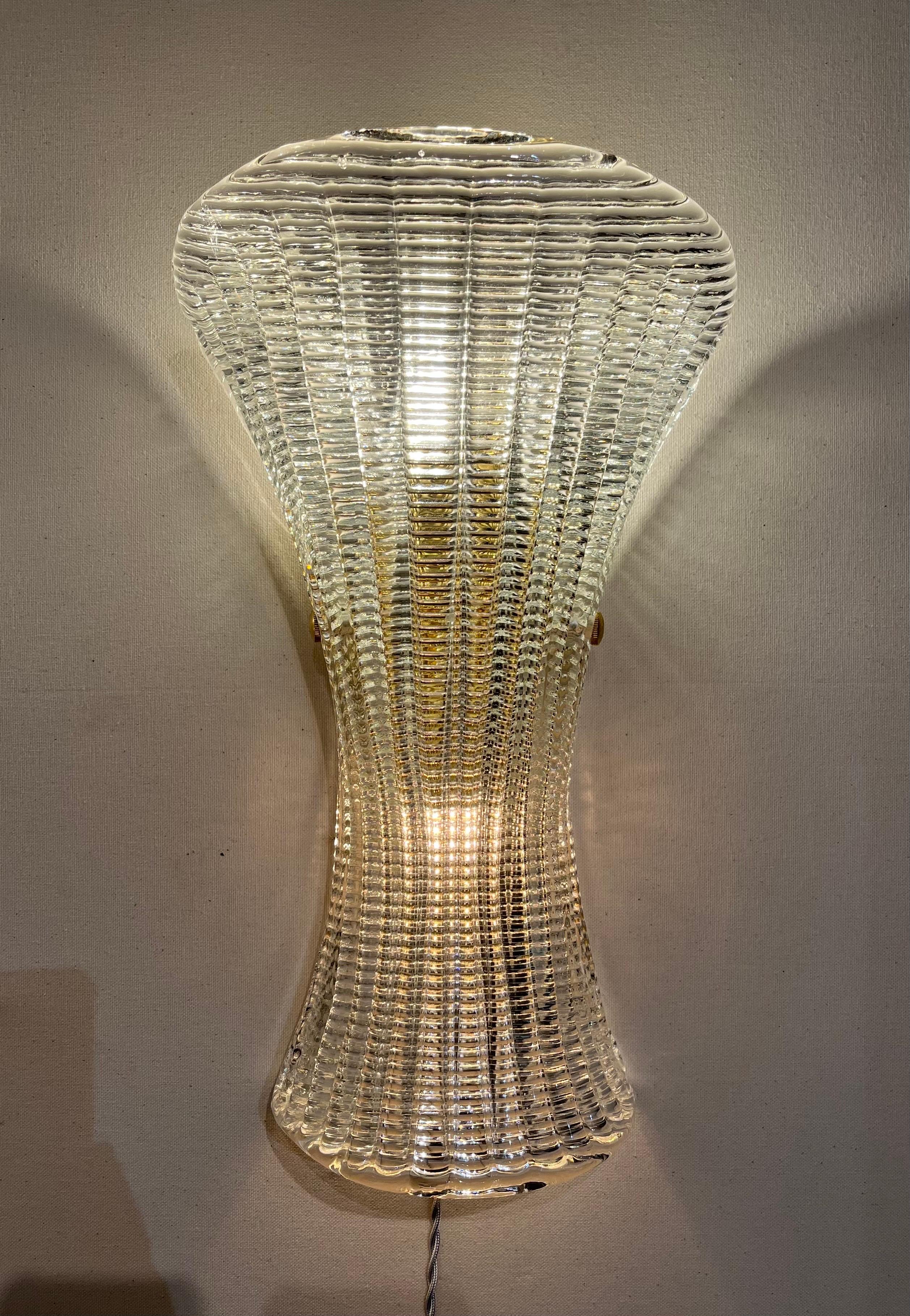 Italiano Pair of wall lights by Barovier & Toso in vendita