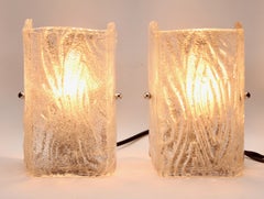 Pair of Wall Lights by Kalmar with Textured Glass Shades, 1960s