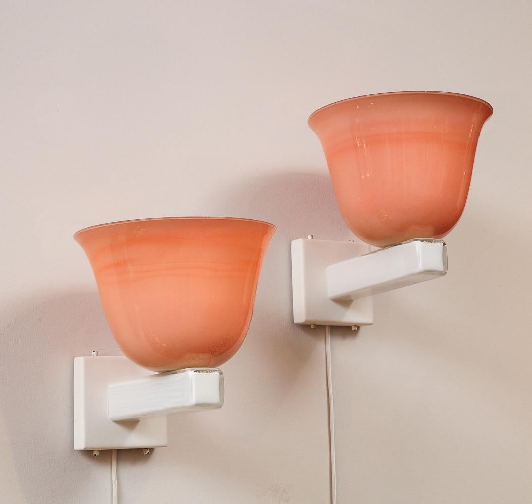 Pair of Wall Lights by Ludovico Diaz de Santillano for Venini In Good Condition For Sale In New York, NY
