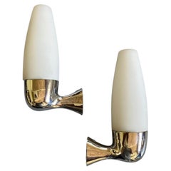 Pair of wall lights by Max Ingrand for Fontana Arte, Italy 1950's