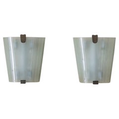 Pair of wall lights by Pietro Chiesa produced by Fontana Arte, Italy 1940s