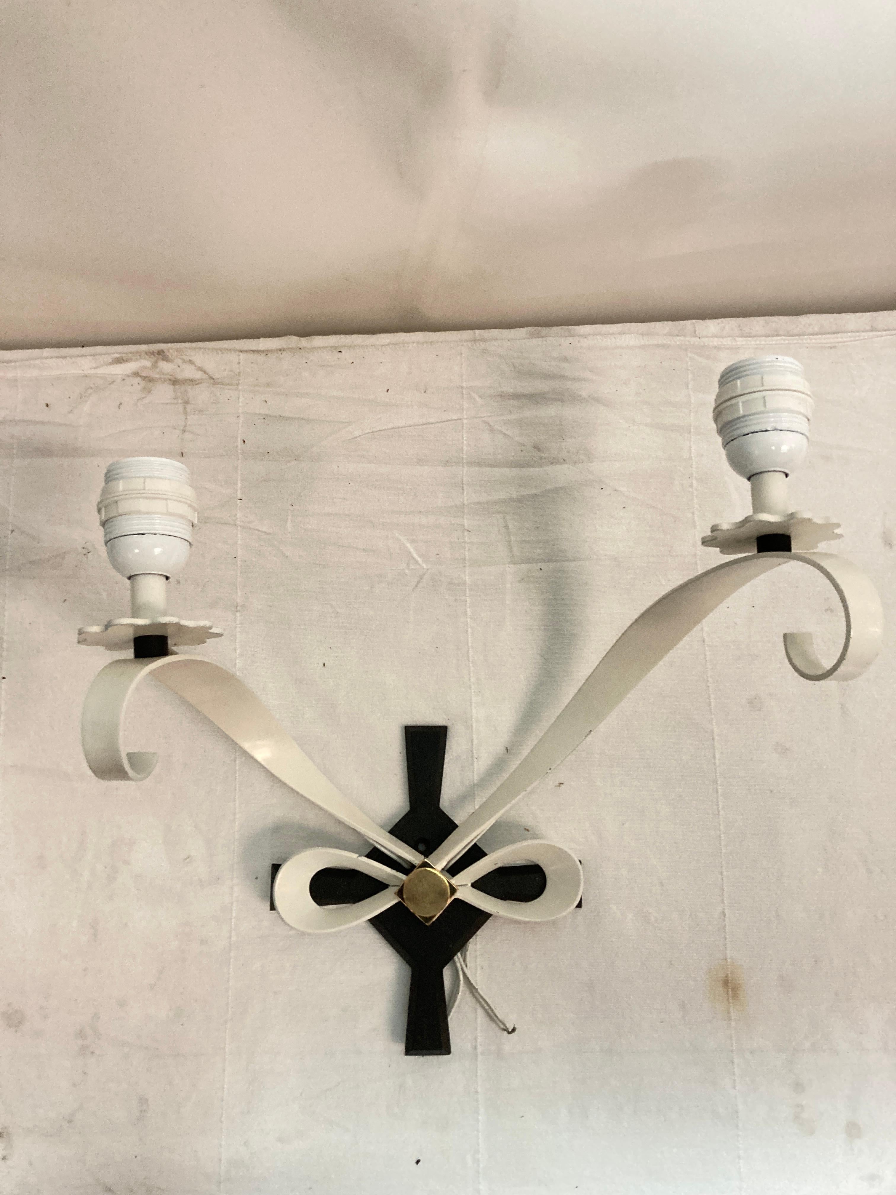 Pair of wall lights by René Drouet In Good Condition For Sale In Bois-Colombes, FR