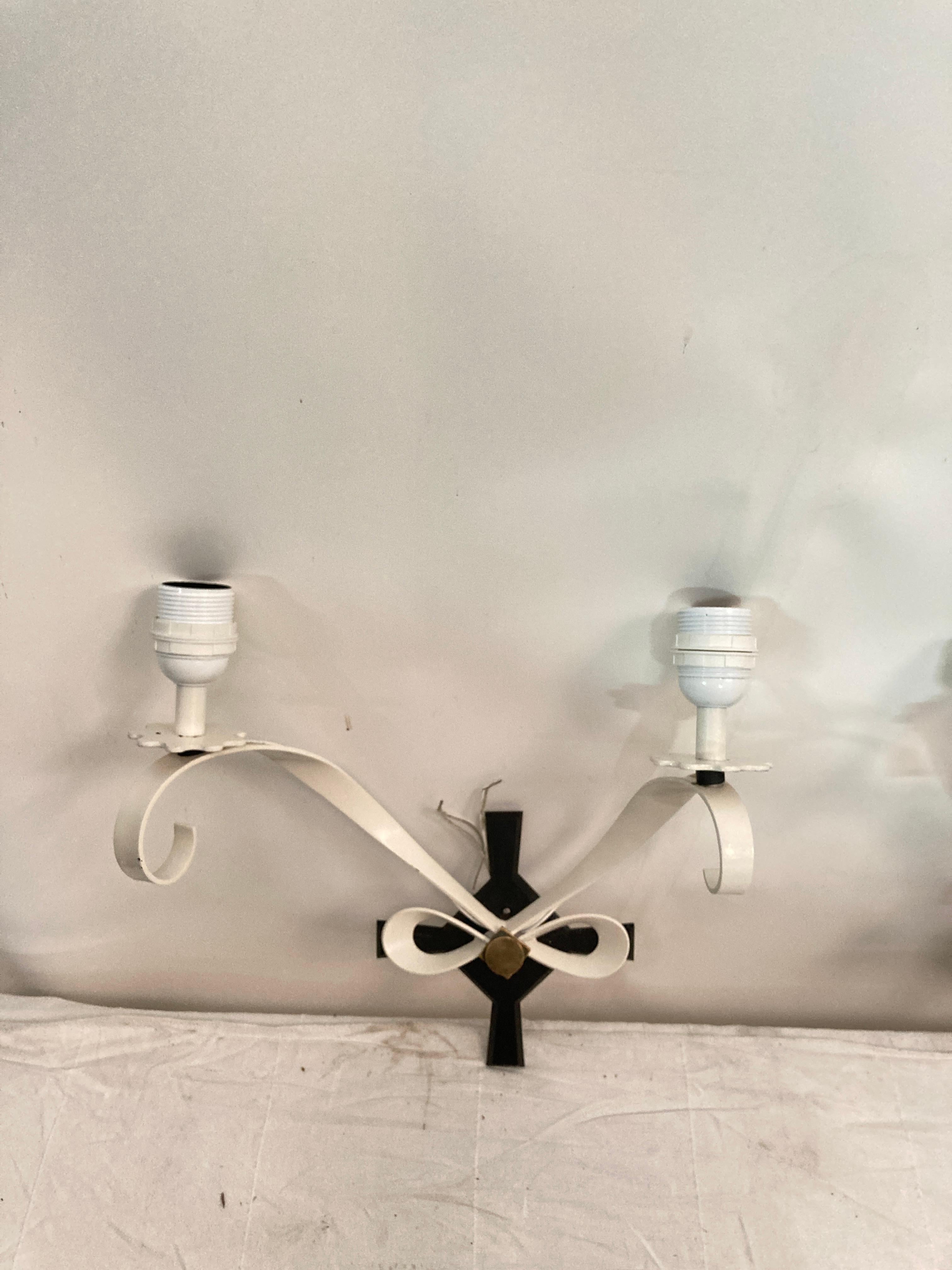 Pair of wall lights by René Drouet For Sale 1