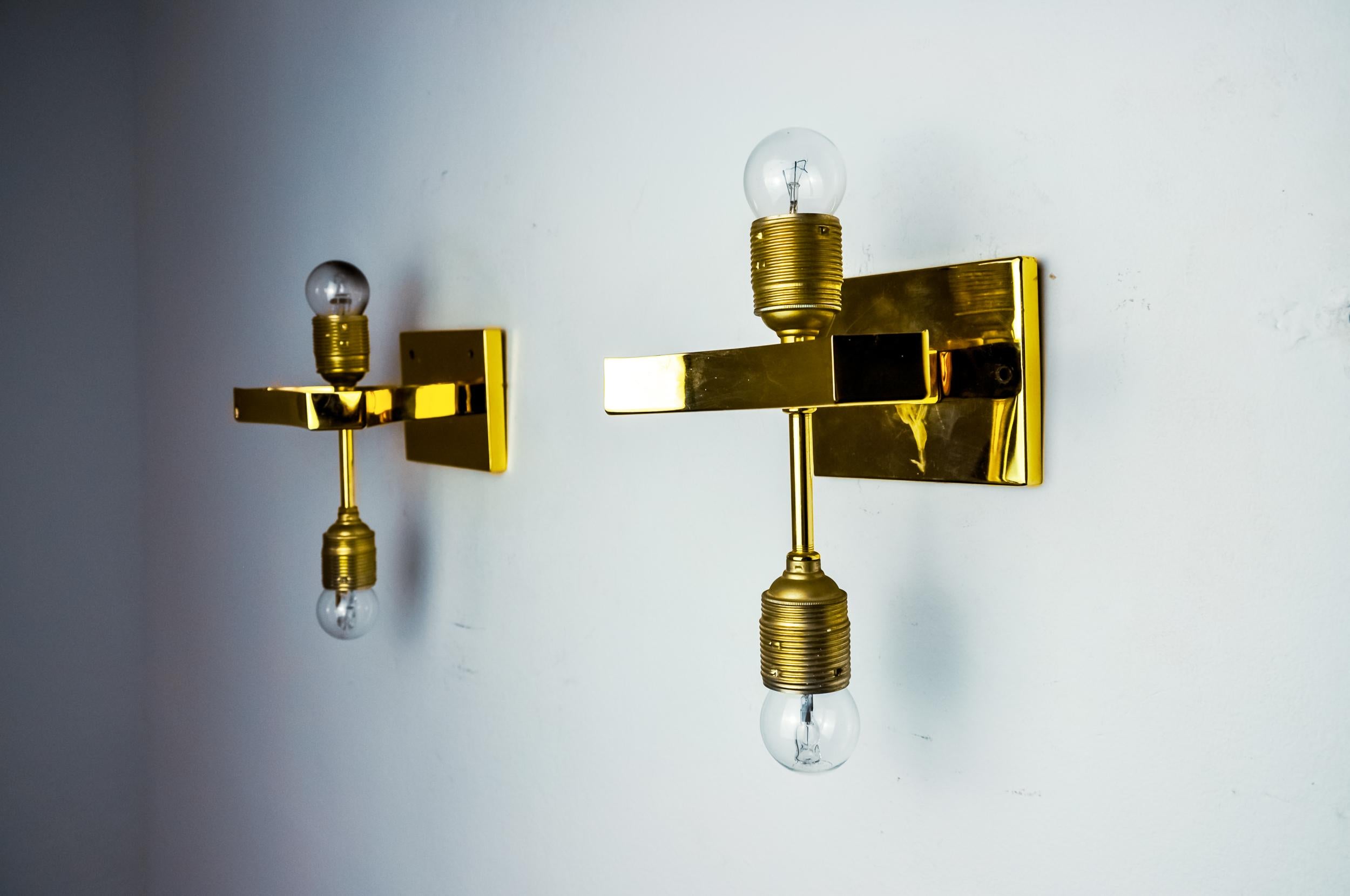 Crystal Pair of wall lights by Sciolari for Lightolier, Italy, 1970 For Sale