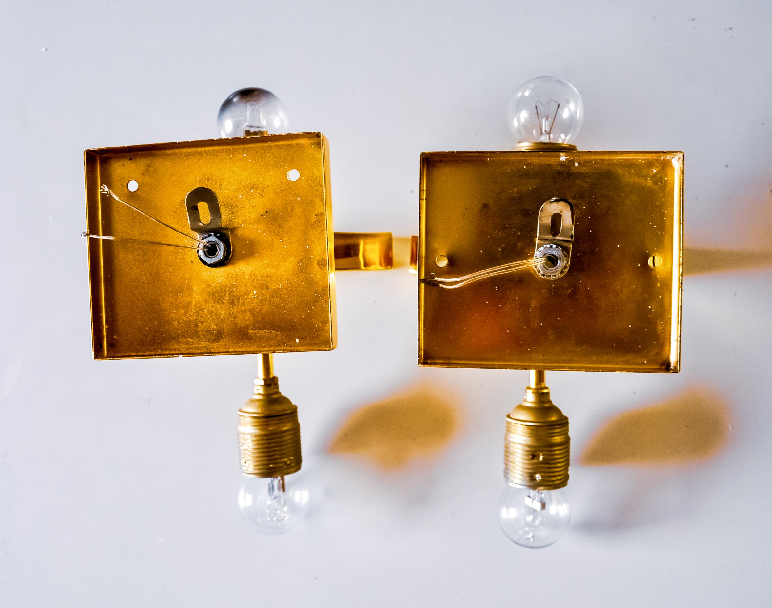 Pair of wall lights by Sciolari for Lightolier, Italy, 1970 For Sale 1