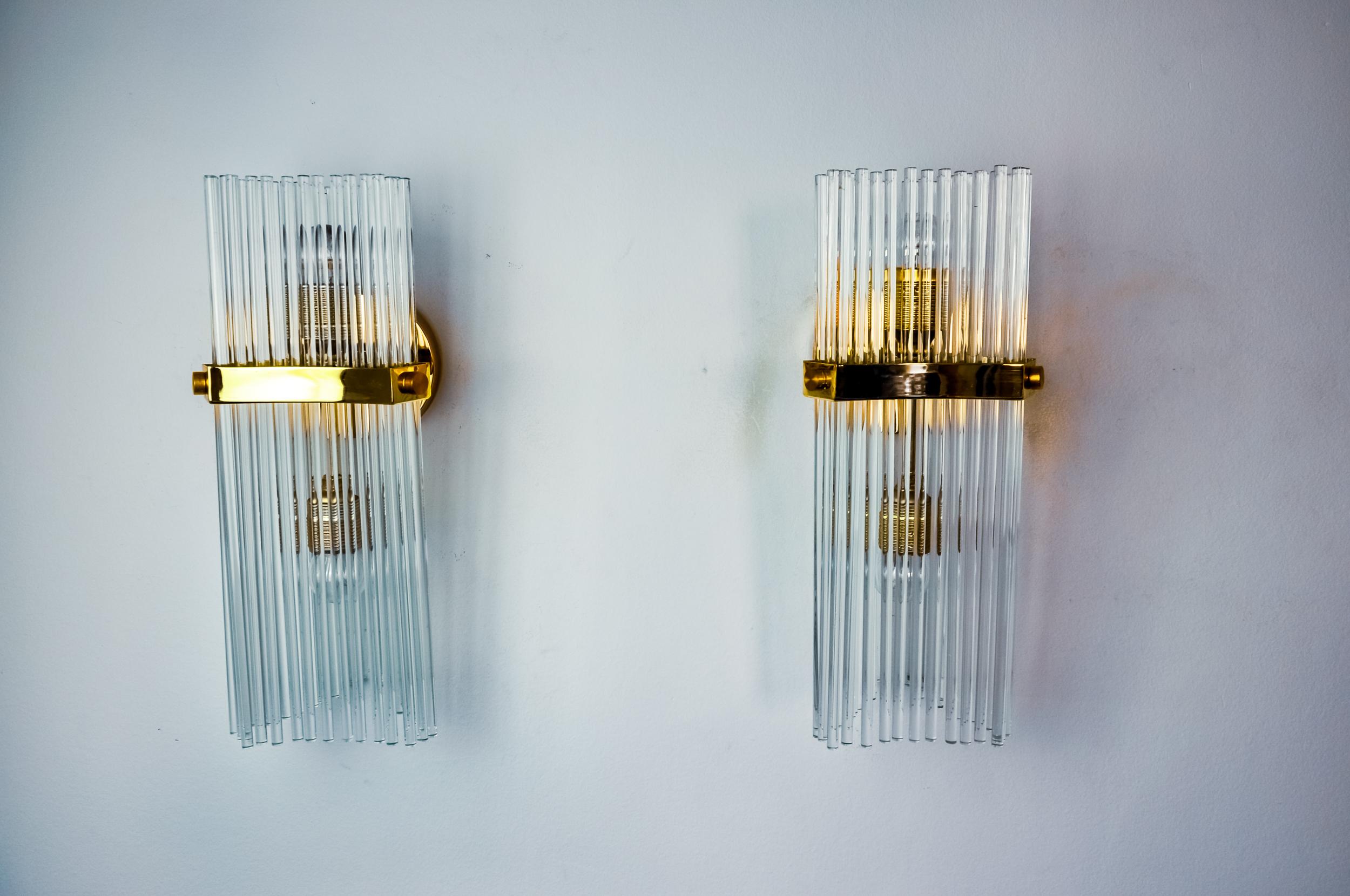 Pareja de apliques de la casa Sciolari para Lightolier, Italia 1970 en Bueno estado para la venta en BARCELONA, ES