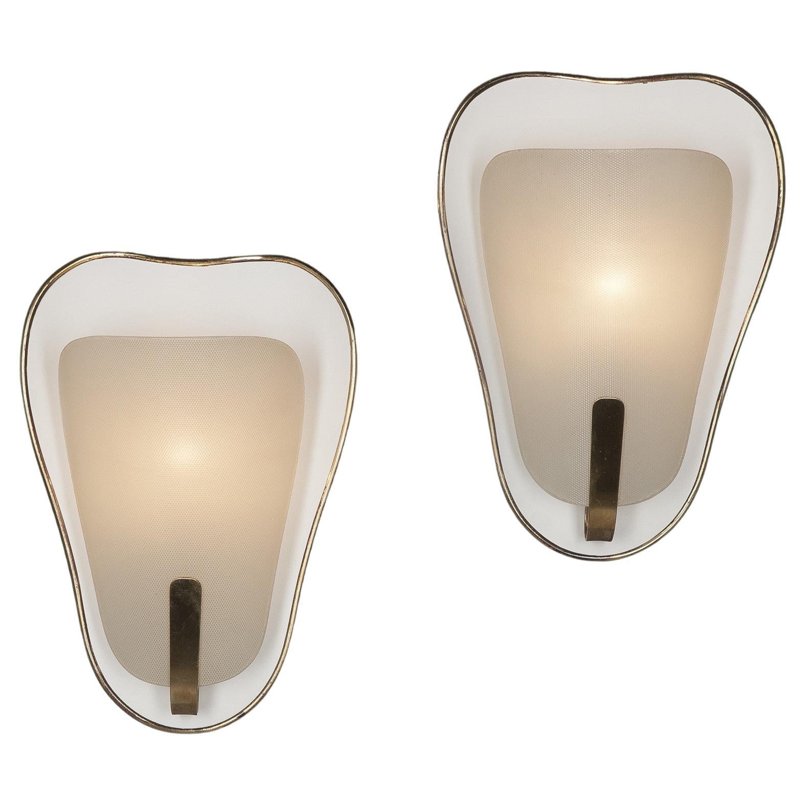 Pair of Bespoke Wall Lights Murano Glass on Brass Structure by Diego Mardegan For Sale at 1stDibs