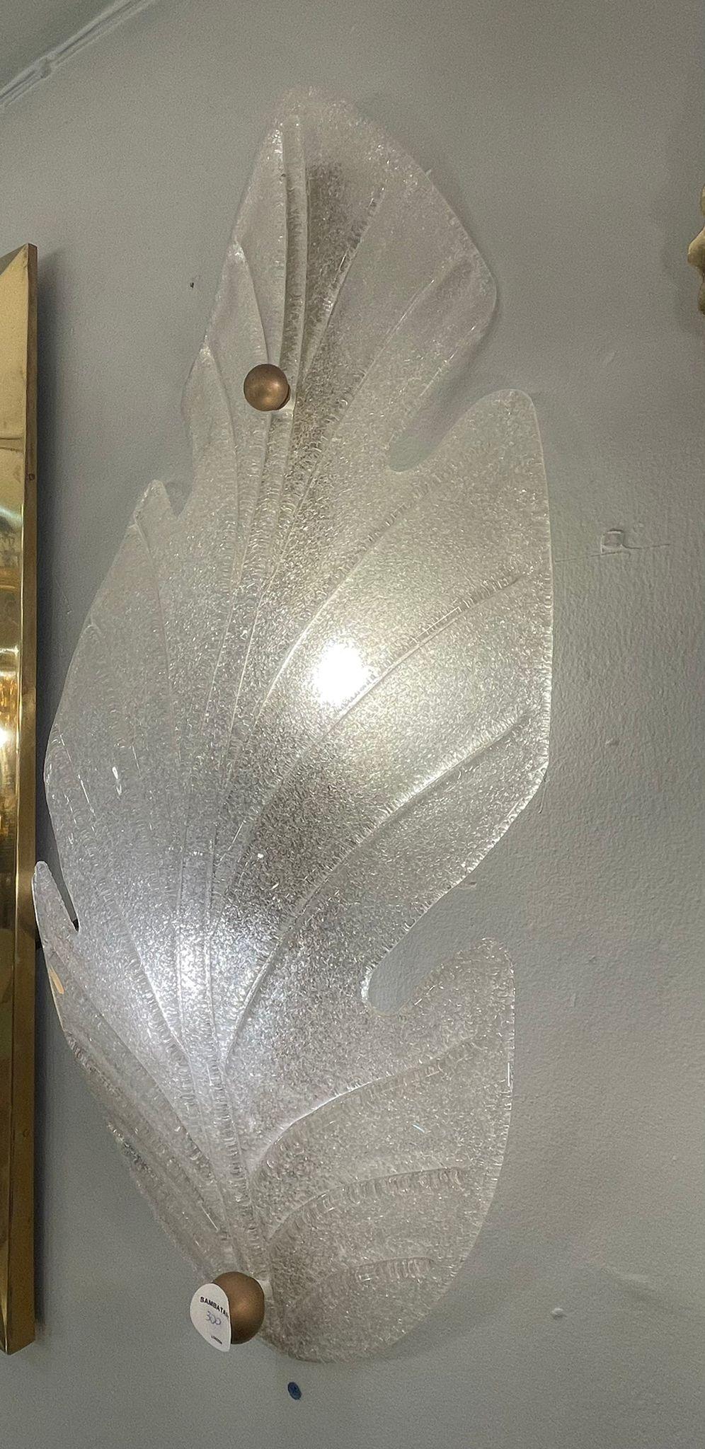 Mid-Century Modern Pair of Wall Lights in Murano Glass, Italy 1960s