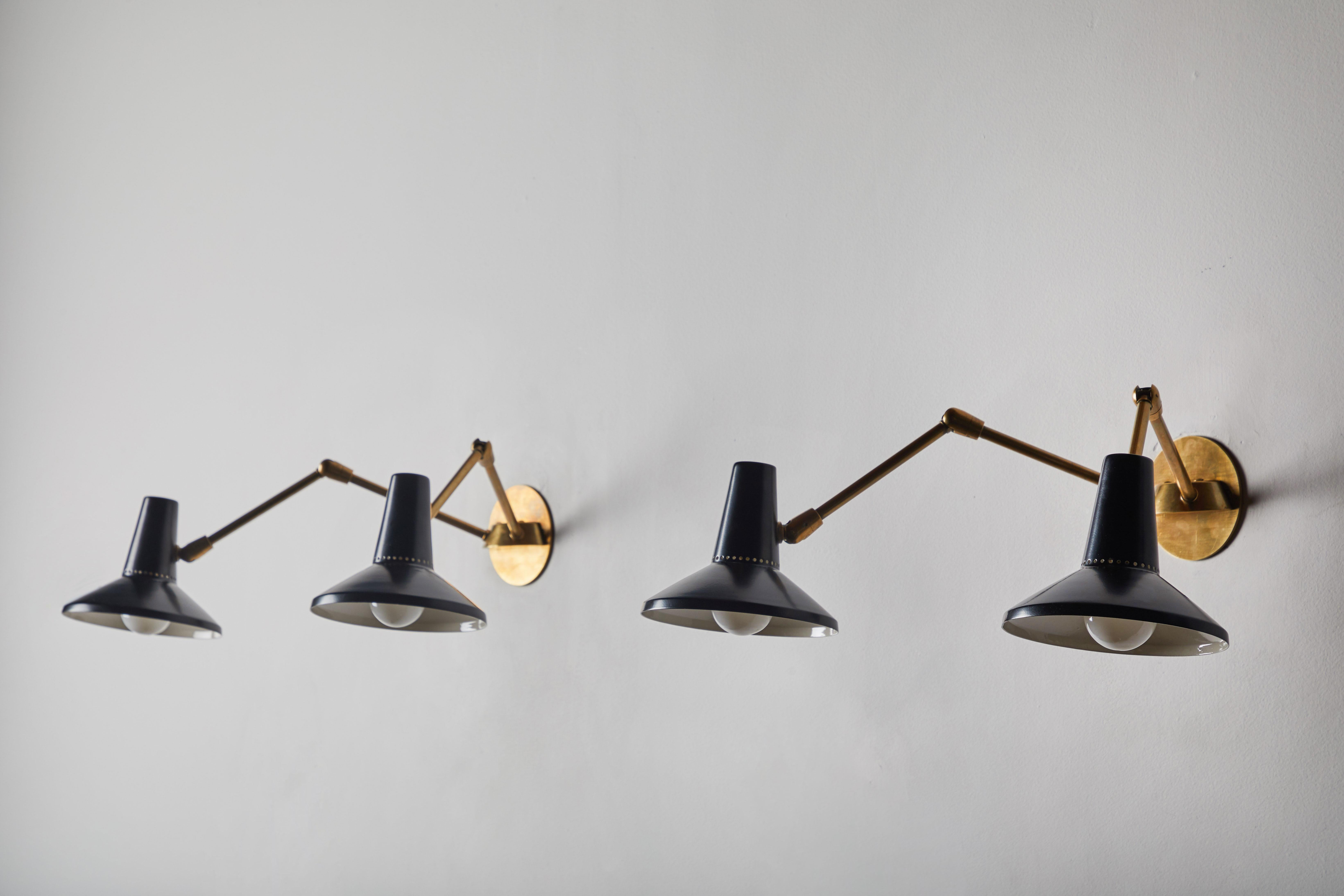 Italian Pair of Wall Lights in the Style of Giuseppe Ostuni for O-Luce