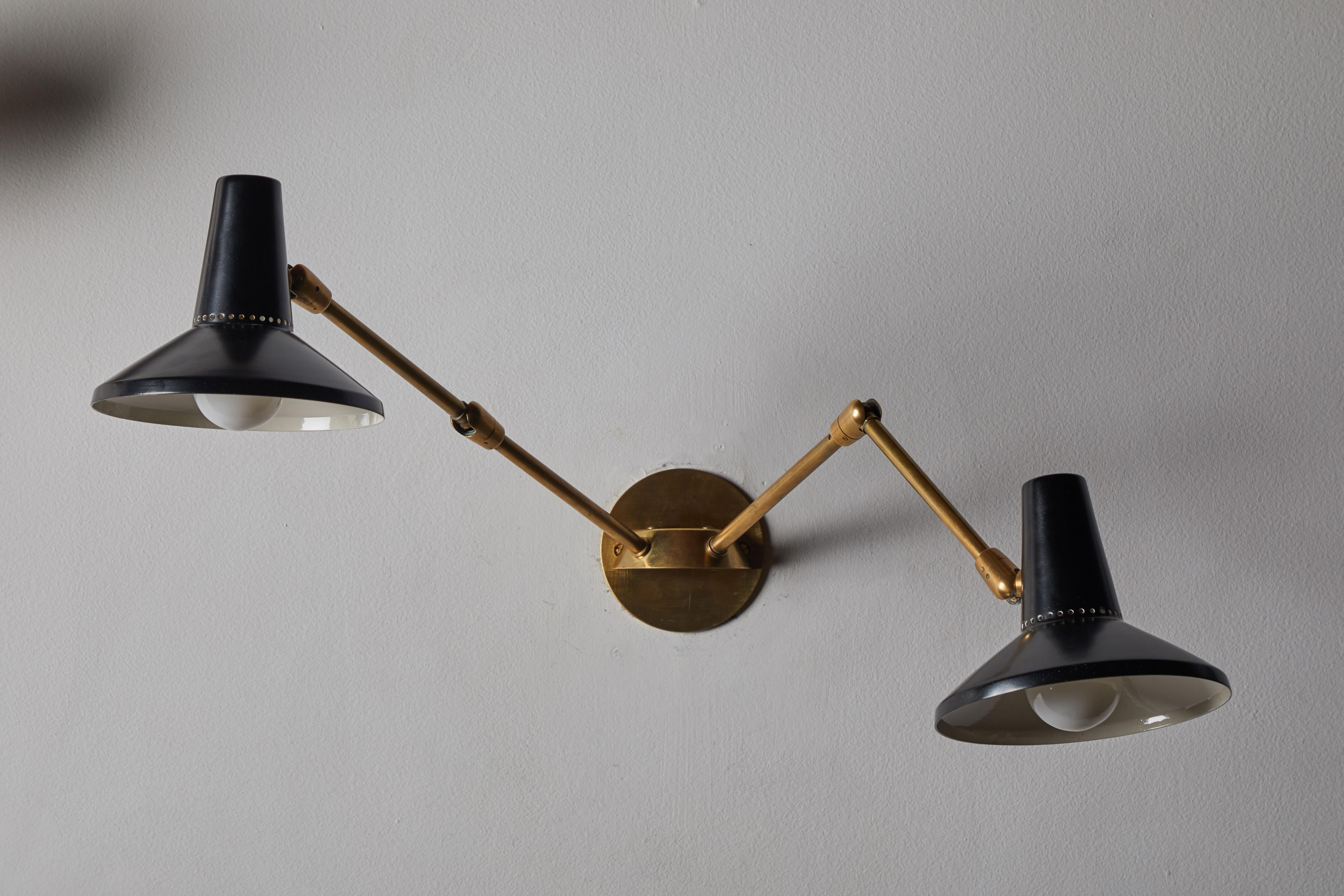 Mid-20th Century Pair of Wall Lights in the Style of Giuseppe Ostuni for O-Luce