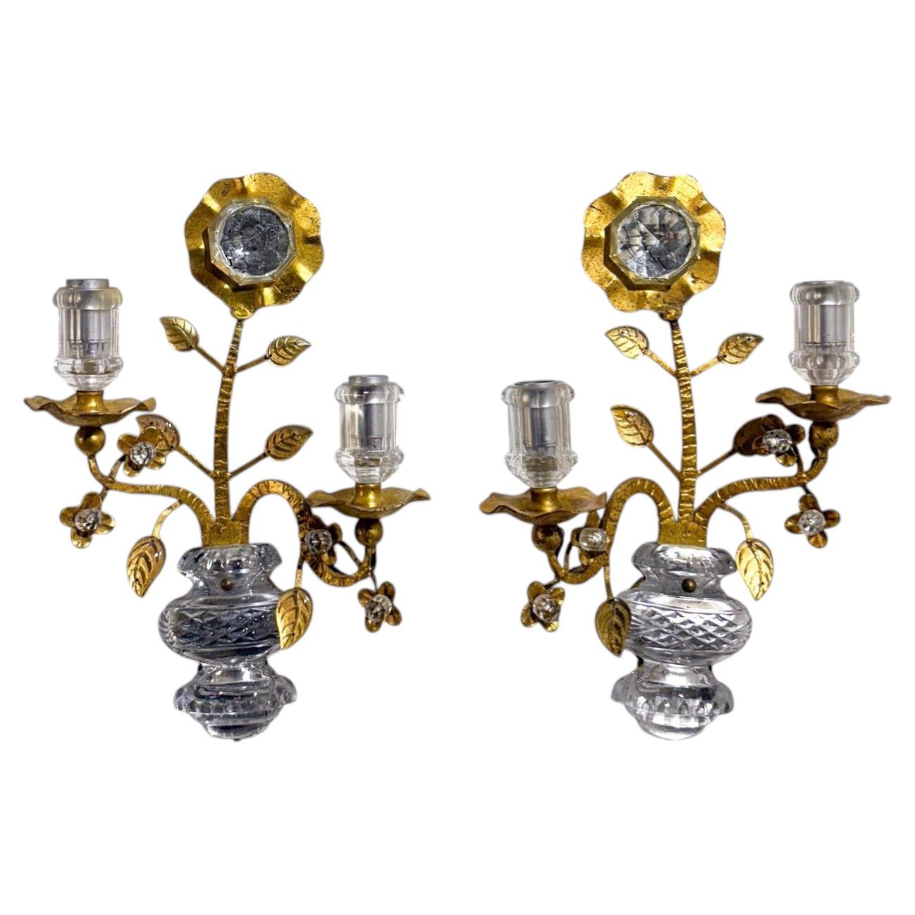 Pair of Wall lights in the style of Maison Bagues, 1950s