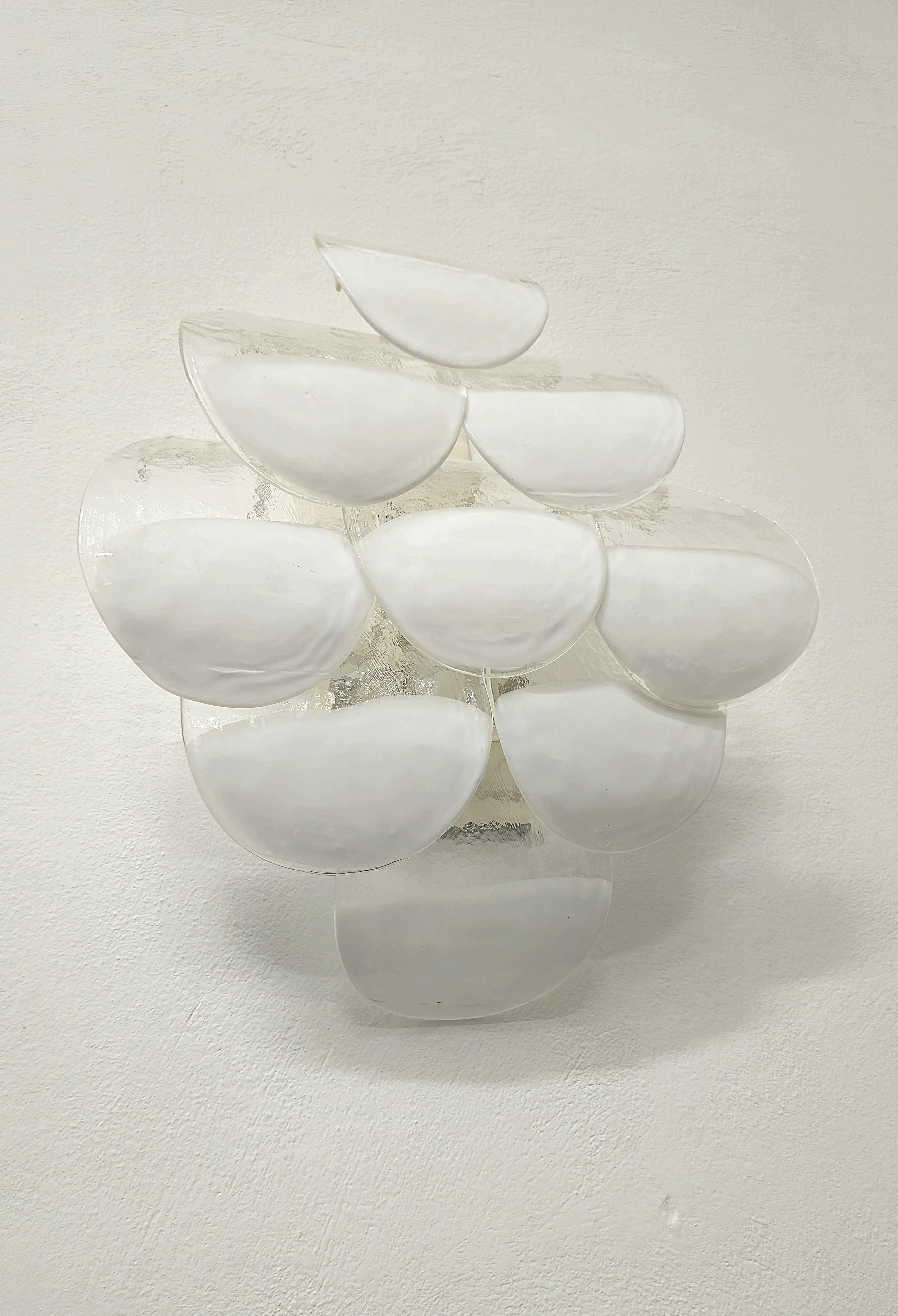 Mid-Century Modern Pair of Wall Lights  Lamps Carlo Nason  Mazzega Glass Midcentury  Italy 1970 For Sale