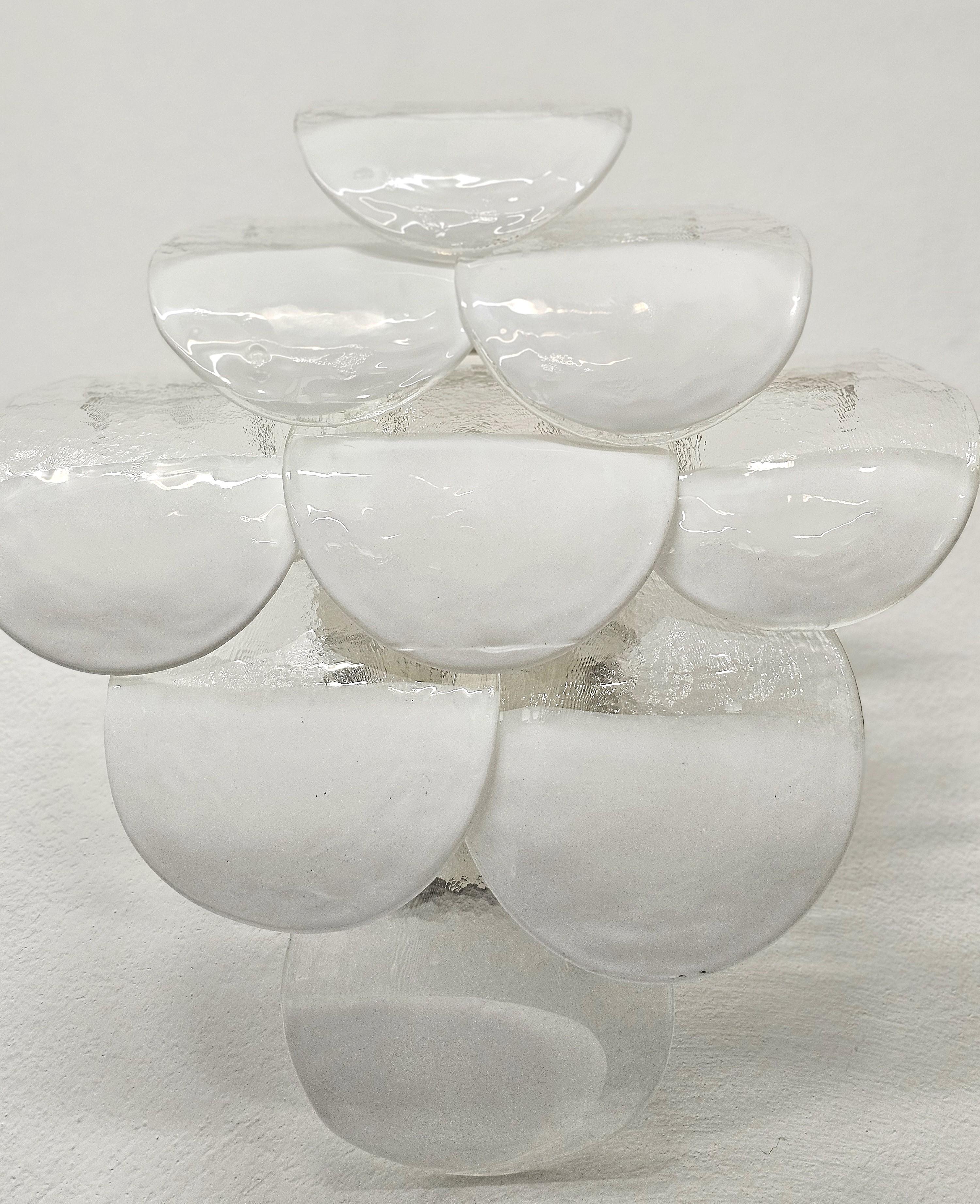 Italian Pair of Wall Lights  Lamps Carlo Nason  Mazzega Glass Midcentury  Italy 1970 For Sale