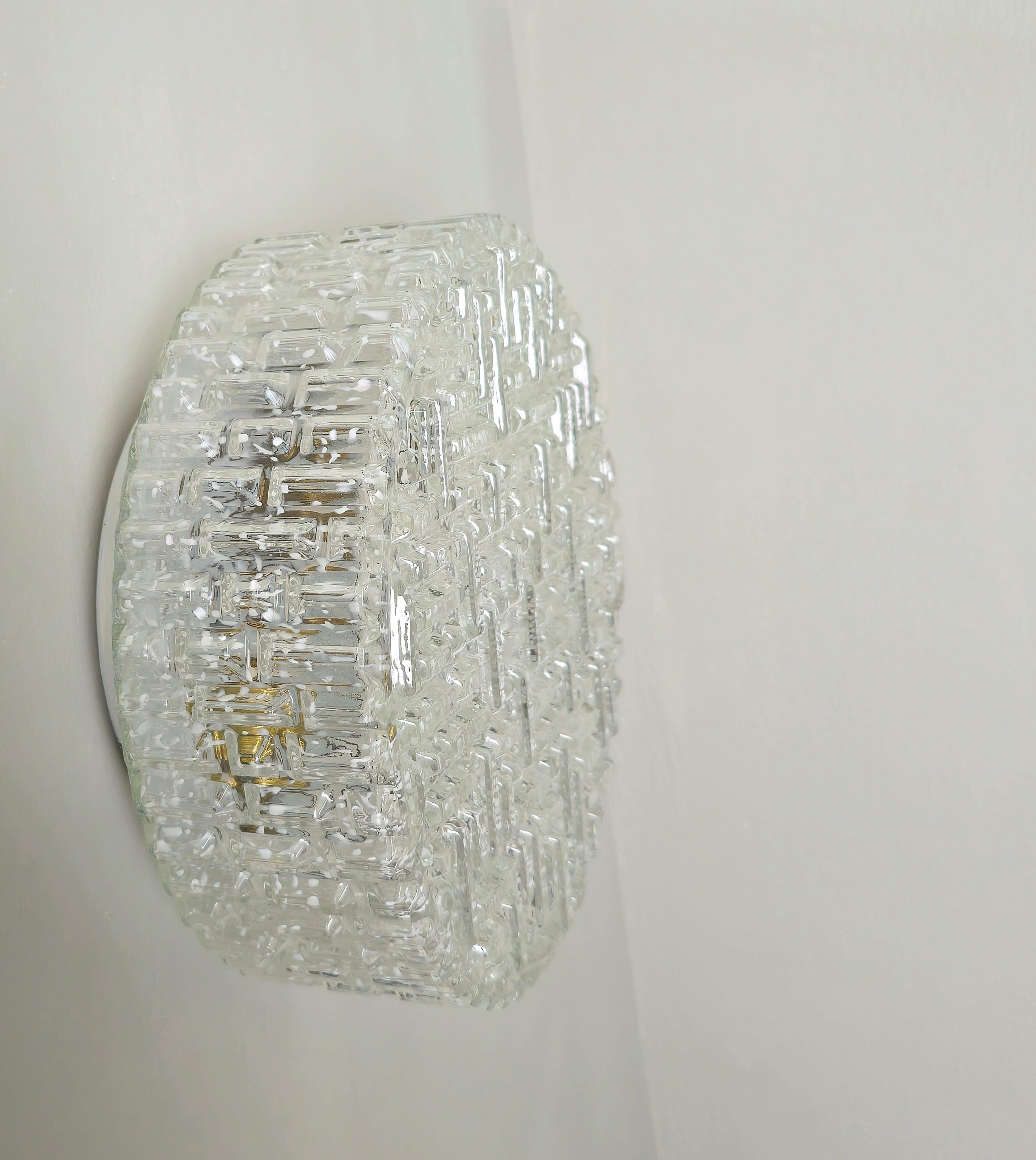 Paire de Wall Lights Mazzega Glass Midcentury Italian Design  1960s en vente 2