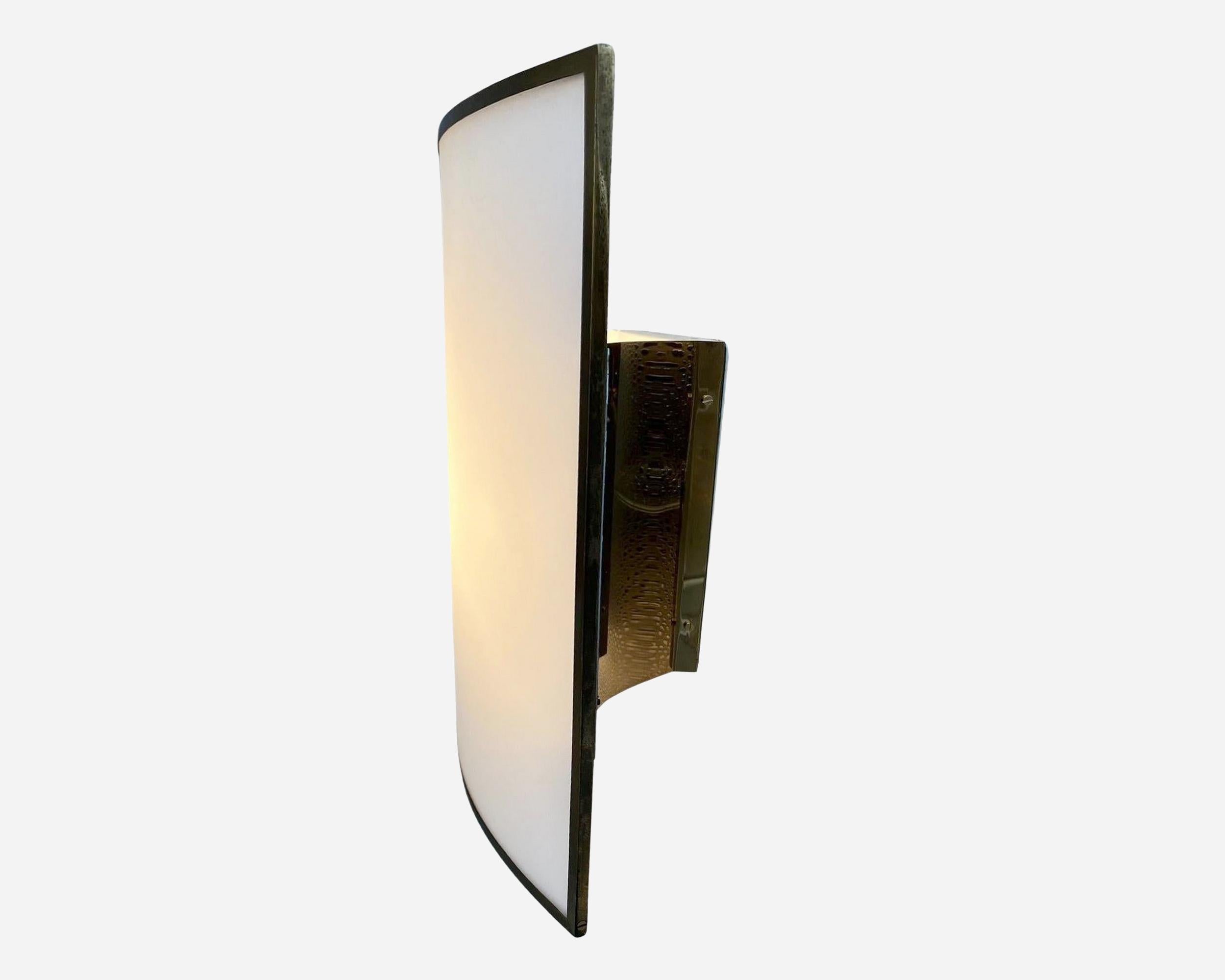 Moderno Coppia di lampade da parete, Michel Boyer, Ed. Verre Lumière, Parigi, Francia, circa 1978 in vendita
