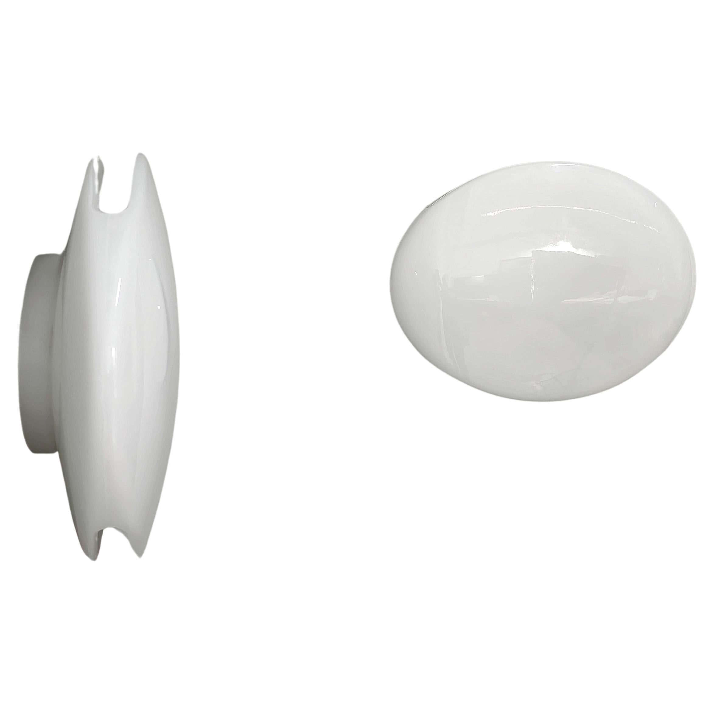 Pair of Wall Lights Milk Glass Pio 
Tito Toso per Foscarini Modern Italy 2007