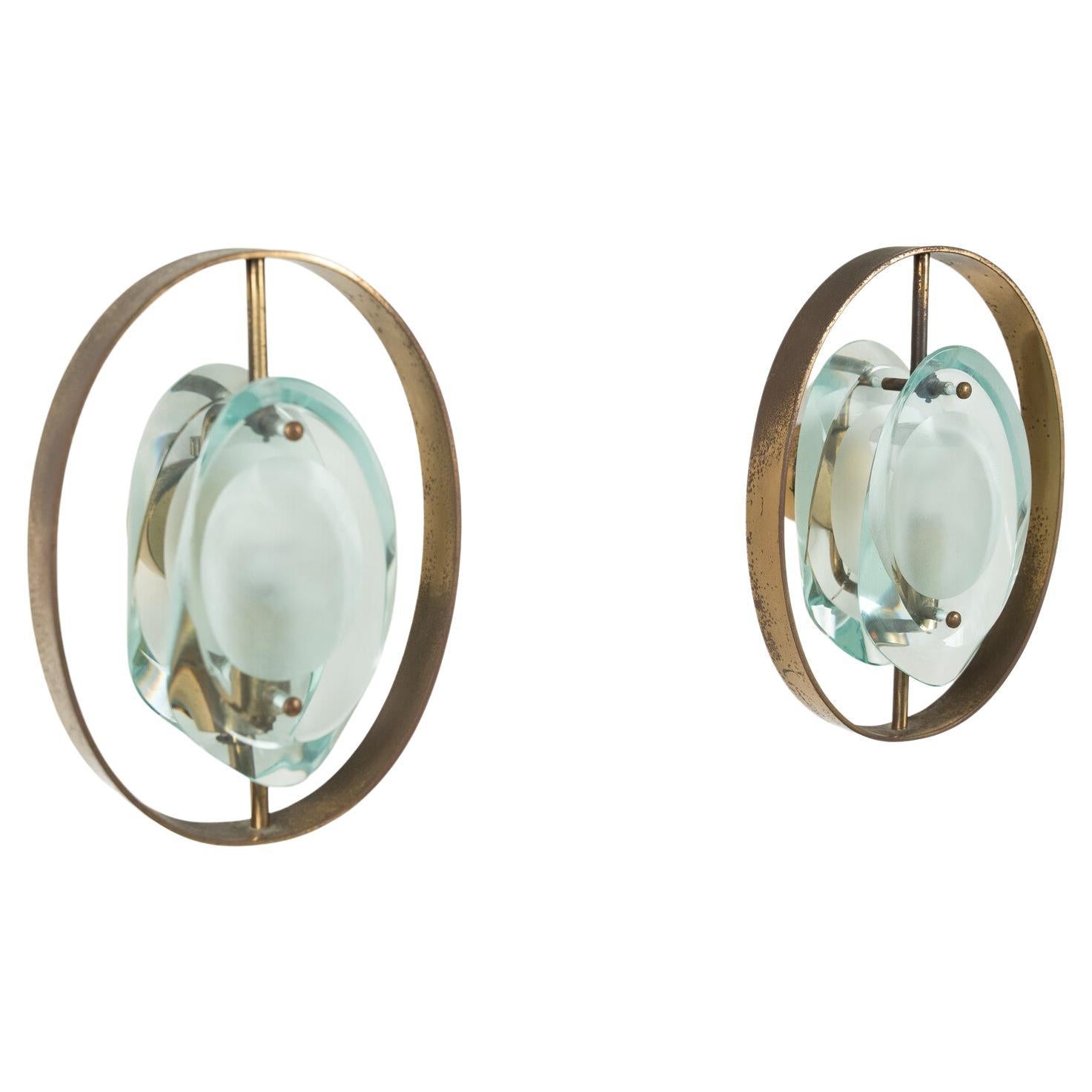 Paire d'appliques Mod N°2240 par Max Ingrand pour Fontana Arte, années 1960 en vente