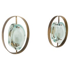 Paire d'appliques Mod N°2240 par Max Ingrand pour Fontana Arte, années 1960