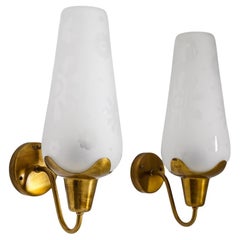 Pair of Wall Lights Model 8594 by Böhlmarks, Sweden, 1940s