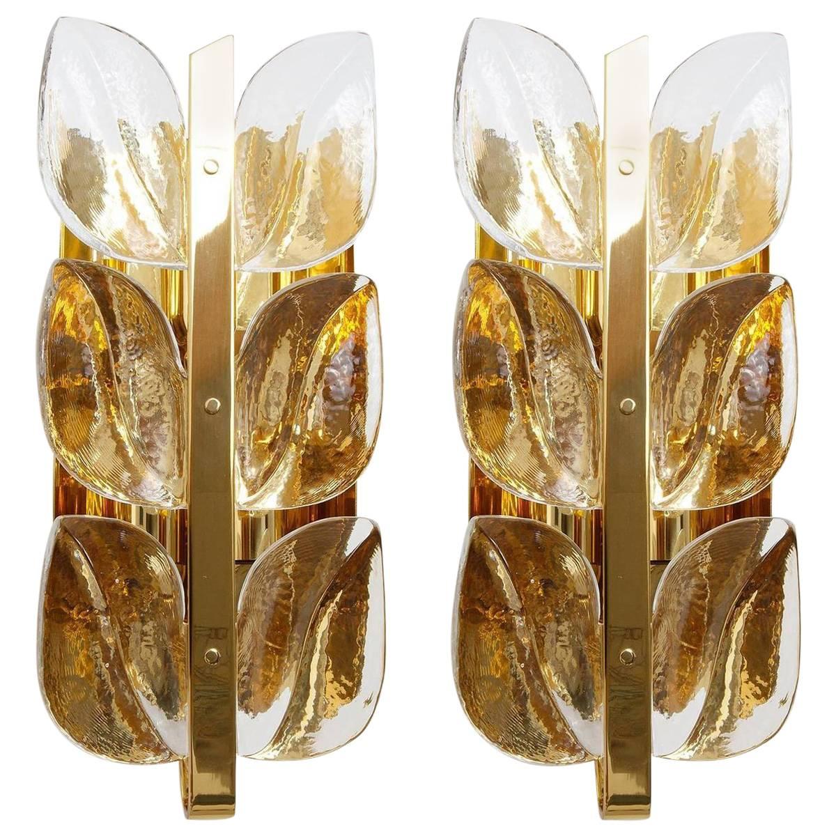 Pair of Wall Lights Model "Florida" by J.T. Kalmar, Vienna, Austria