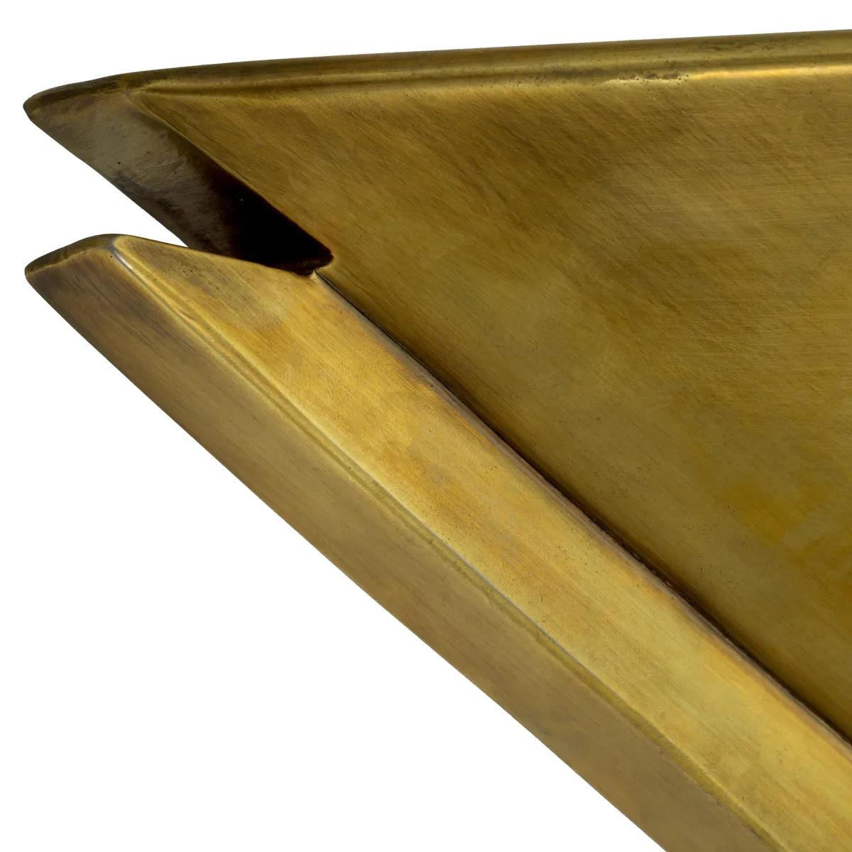 XXI secolo e contemporaneo Coppia di lampade da parete, finitura in ottone patinato, stile Art Déco. in vendita