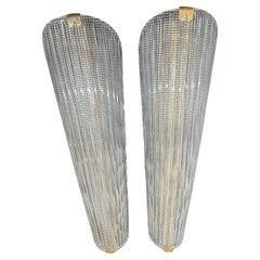 Pair of Wall Lights "Roof tile" in Murano Glass, Italy 1970
