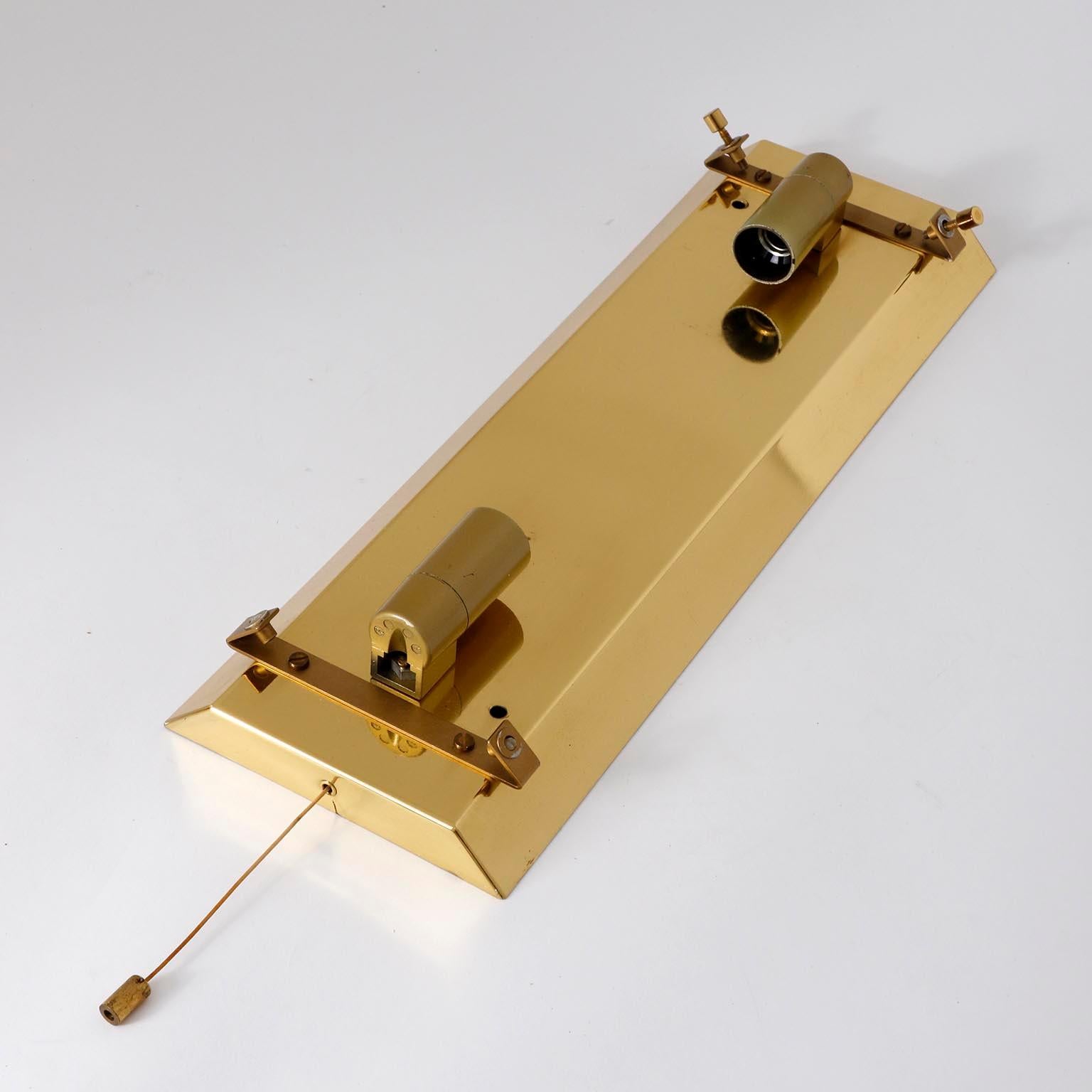 Pair of Wall Lights Sconces by J.T. Kalmar, Brass Clear Milk Murano Glass, 1970s For Sale 1