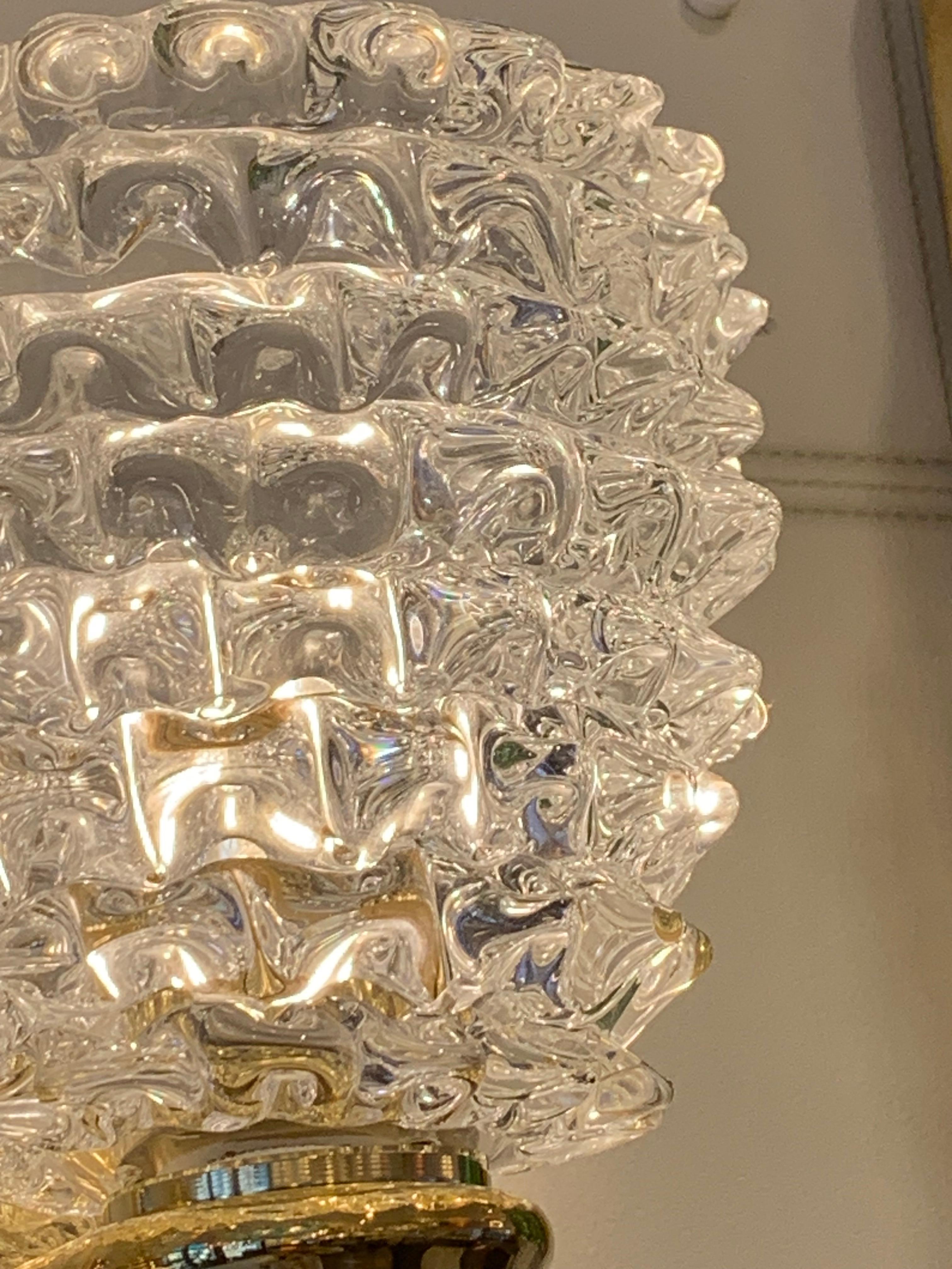Paire d'appliques murales en verre de Murano Rostrato dans le style de Barovier en vente 2