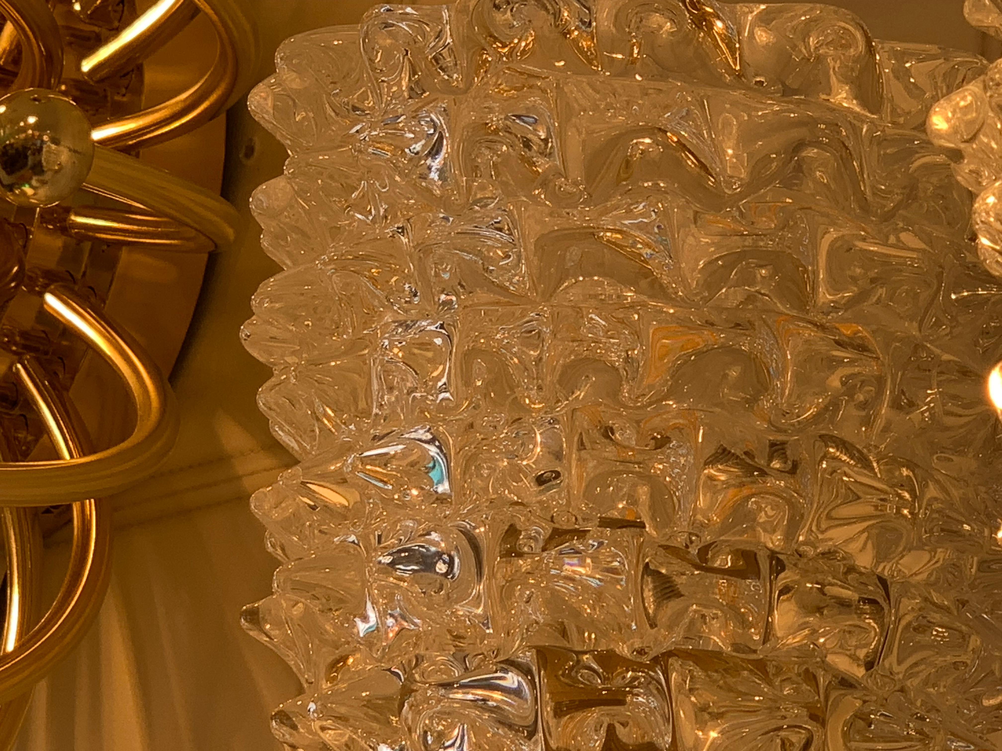 XXIe siècle et contemporain Paire d'appliques murales en verre de Murano Rostrato dans le style de Barovier en vente