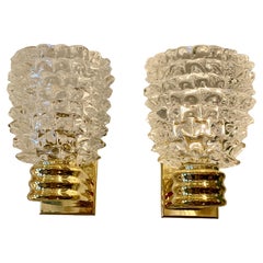 Paar Lights Wandleuchten aus Rostrato Murano Glas im Stil von Barovier