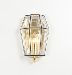 Pair of Wall Lights Sconces Iron Glass by Limburg, Germany, 1960s