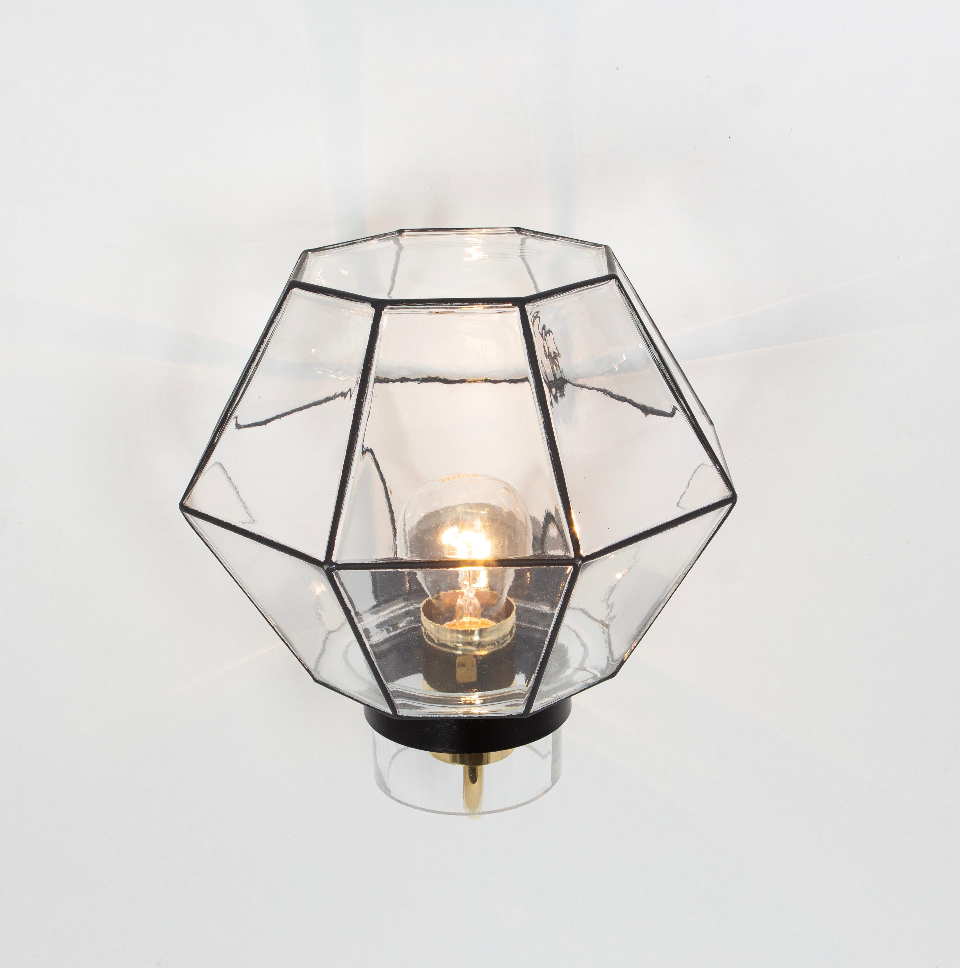 Pair of Wall Lights Sconces Iron Glass by Limburg, Germany, 1960s 1