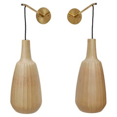 Pair of Wall Lights Sconces 'WILLIAMS' by J.T. Kalmar, Brass Cocoon, 1960s