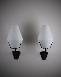 Pair of wall lights, unknown designer for ASEA, Sweden, 1950s