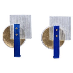 Pair of Wall Lights with Vintage Murano Glass Elements