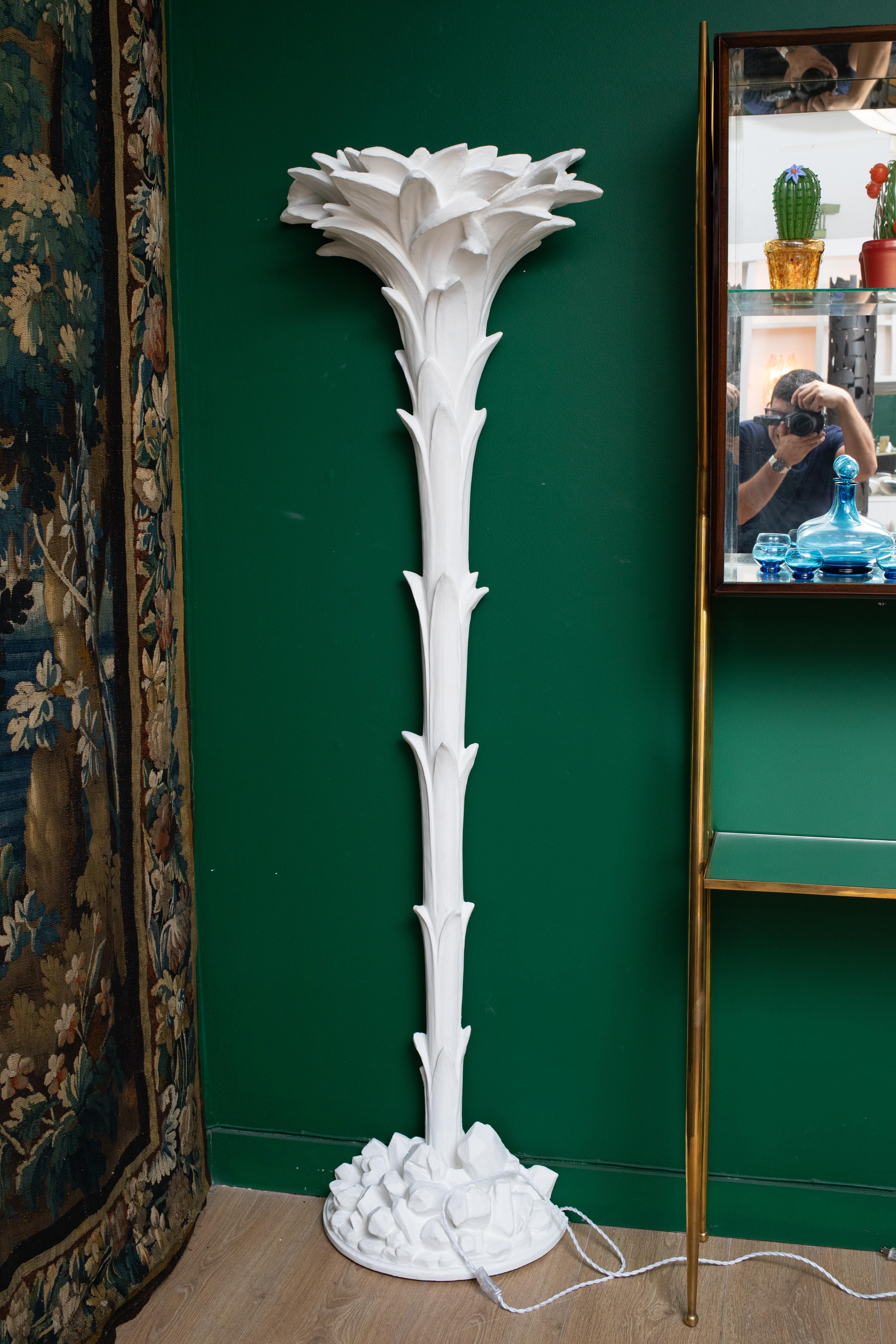 English Pair of Wall Mount Plaster  Floor Lamps Torchieres, by Syrie Maugham