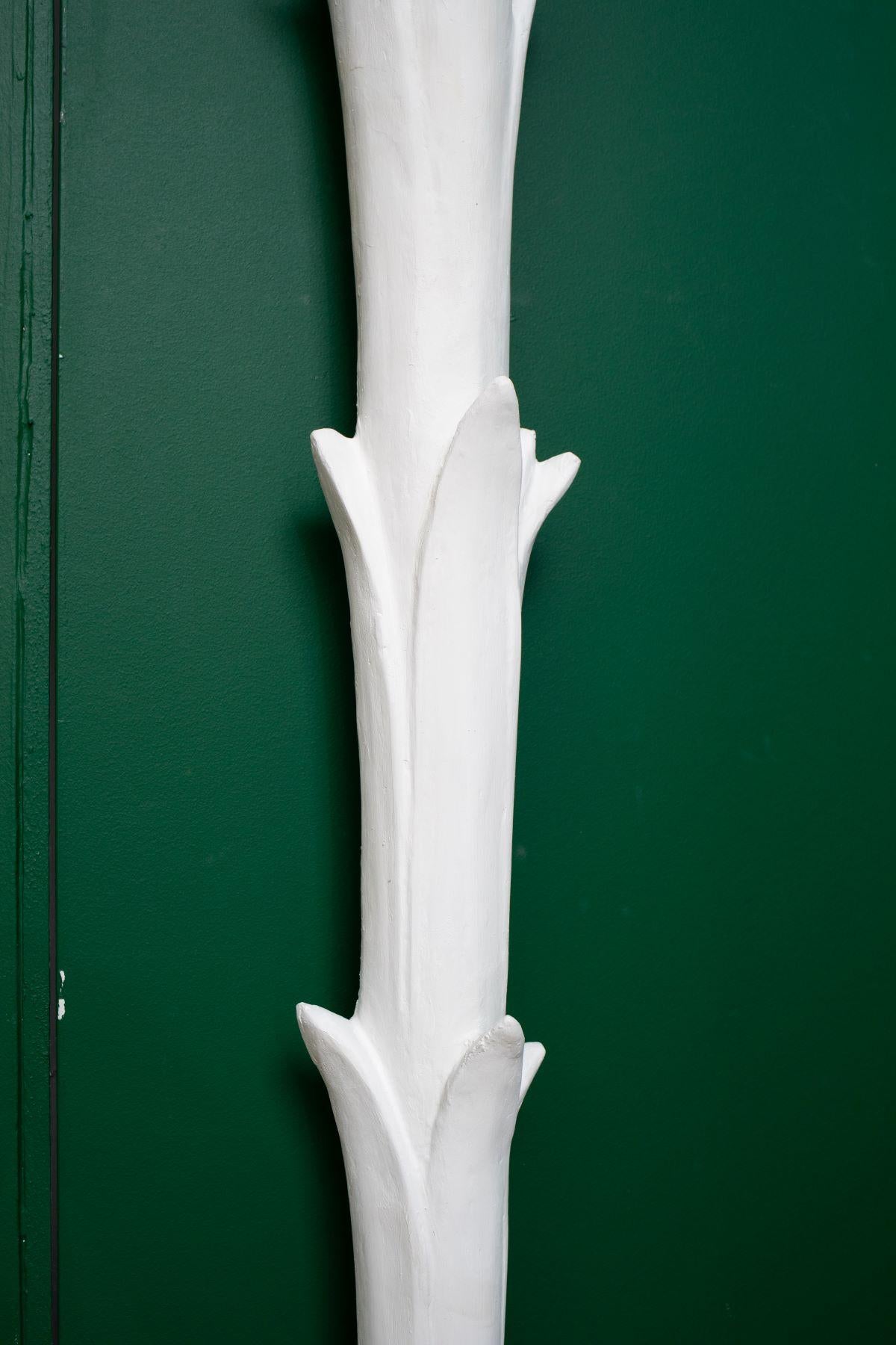 Carved Pair of Wall Mount Plaster  Floor Lamps Torchieres, by Syrie Maugham
